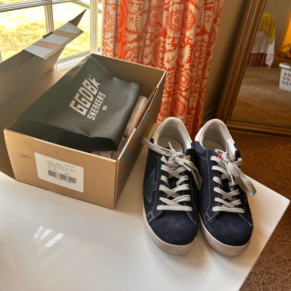 navy 37 golden goose sneakers